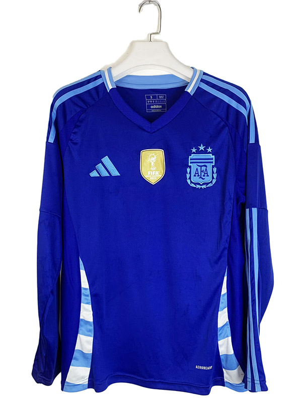 Argentina maillot à manches longues extérieur uniforme de football pour hommes deuxième tenue de sport kit de football haut chemise 2024-2025